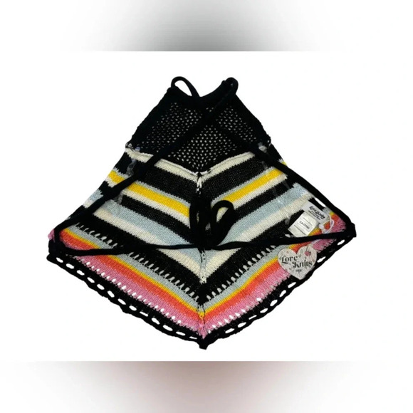 Love Knits Nyc NWT Backless Tank Tie up  Knitted Black/White/Yellow/Pink Size XL - Picture 6 of 7